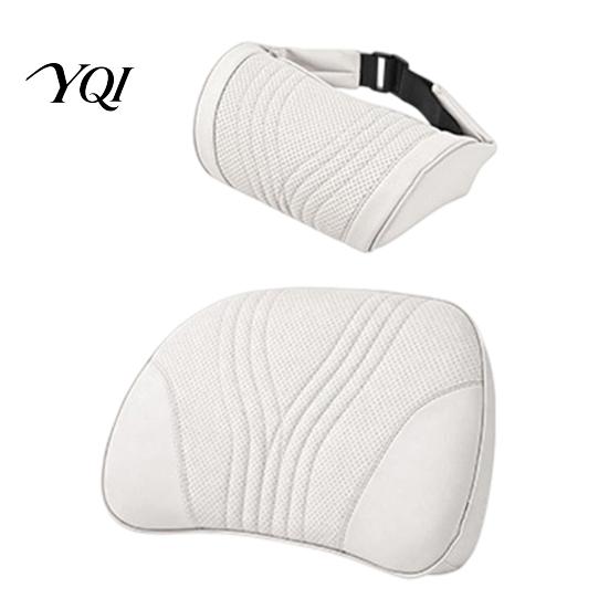Supportive Headrest Car Pillow for Neck Support, Memory Foam with Breathable Seat Adjustable Strap, Universal Ergonomic Lumbar Support Cushion
