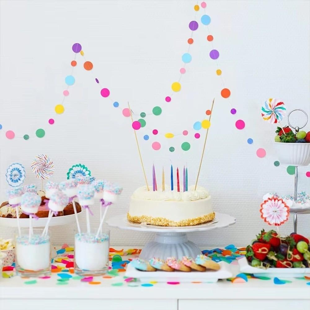 Round Dots Polka Dot Garland Colorful Colorful Dot Garland Wedding Decorations