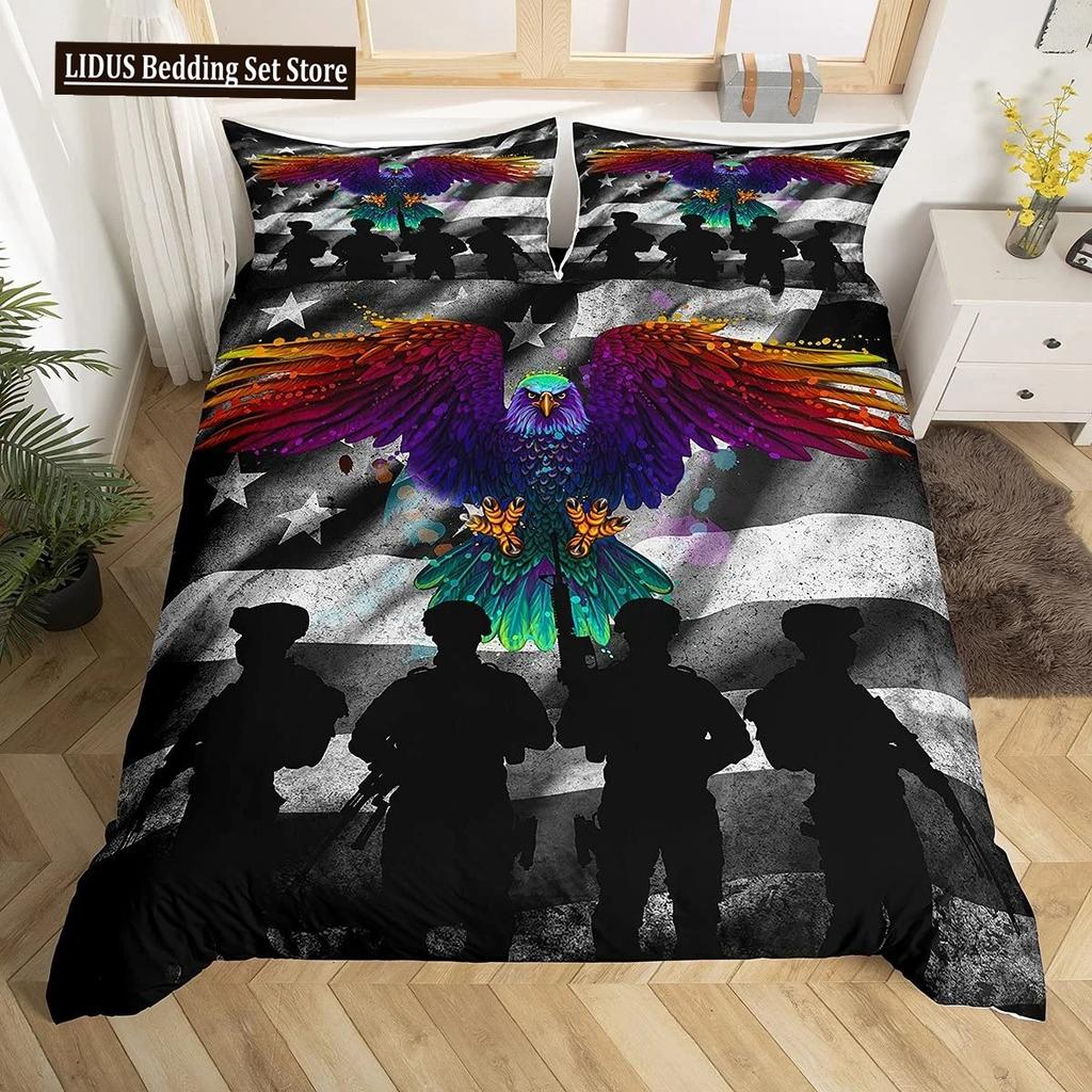 Special Police Print Duvet Cover American Soldier For Teen Adults Camouflage SWAT Theme Bedroom Decoration Polyester Quilt Cover