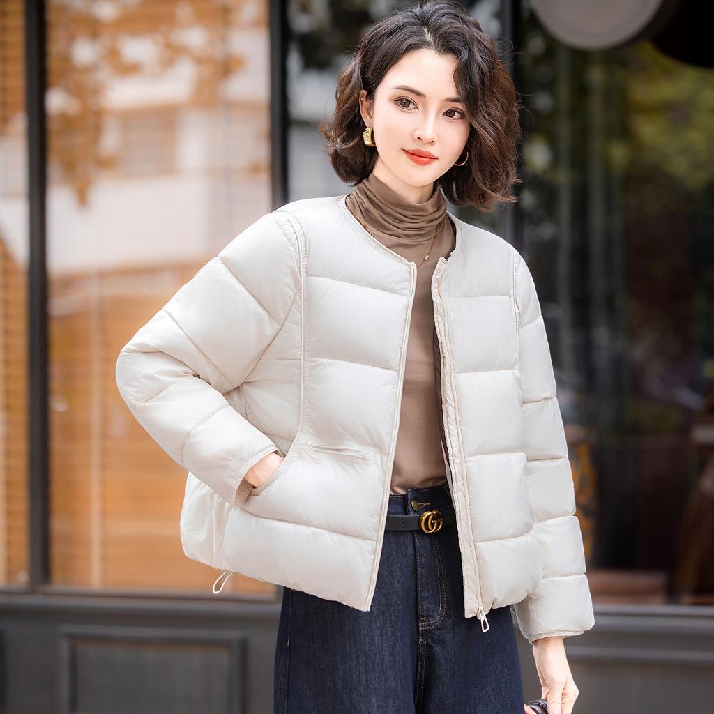 Winter new women's clothing fashionable round neck loose cotton-padded clothes to keep warm and light short down cotton-padded jackets
