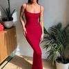 2026 solid color going out casual sleeveless high waist slim fit suspender sexy dress women's long skirt