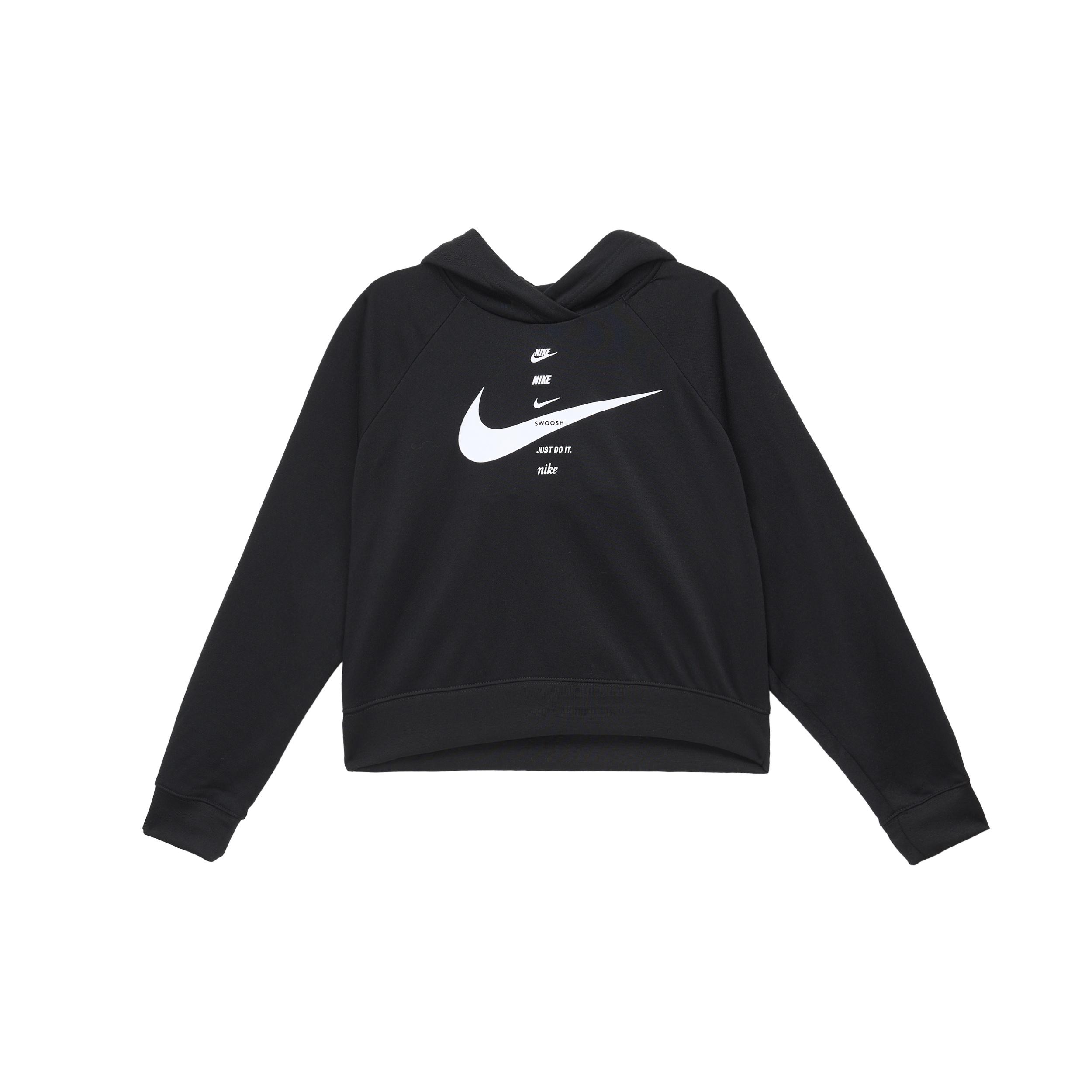 (WMNS) Nike Sportswear Full Logo Hoodie Black Women s DJ1124-010 L