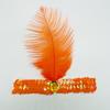 European and American Ostrich Feather Headband with Sequins and Rhinestones, Party and Performance Headpiece, Indian Ethnic Style Headband