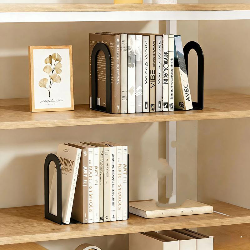 Elegant L-shaped Iron Bookends 1 Pair Rust-resistant for Long-lasting Use in Home Office