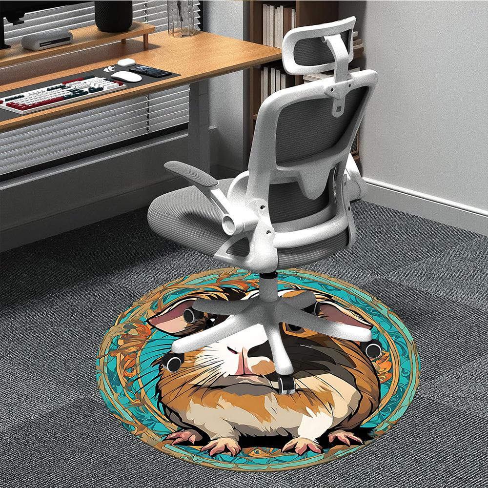 

1pc Guinea Pig Artwork Chair Carpet for Office, Non-slip, Soft and Durable Office Rug, Perfect for Office yy260127108 80cm by 80cm