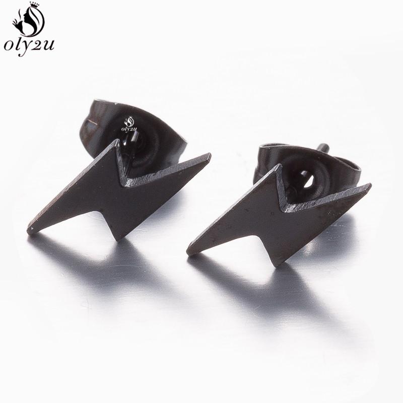 Punk Stainless Steel Lightning Earring for Women Sun Piercing Jewelry Cool Girls Personality Earrings Gifts Accessories
