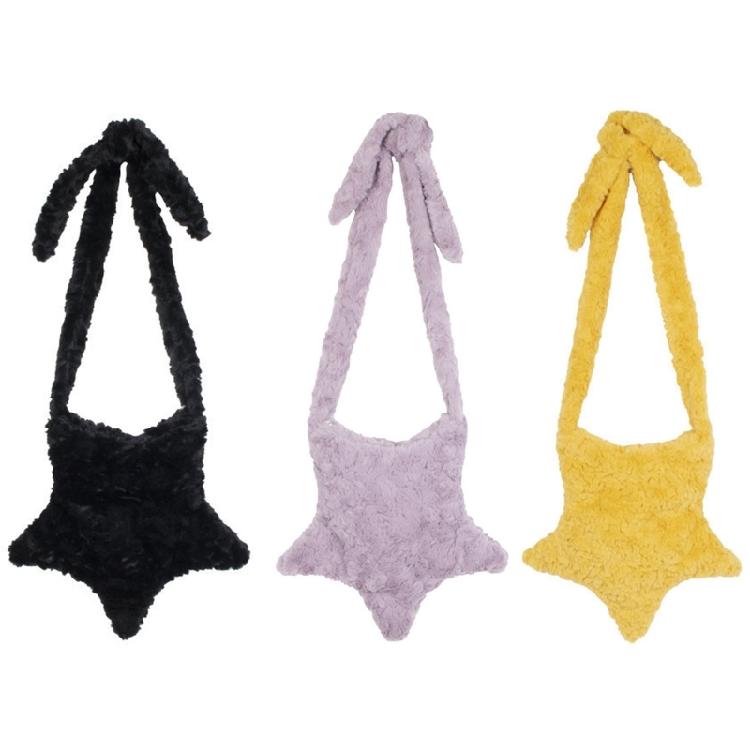 Star Shape Crossbody Bag Plush Inclined Shoulder Bag Portable Plush Shoulder Bag