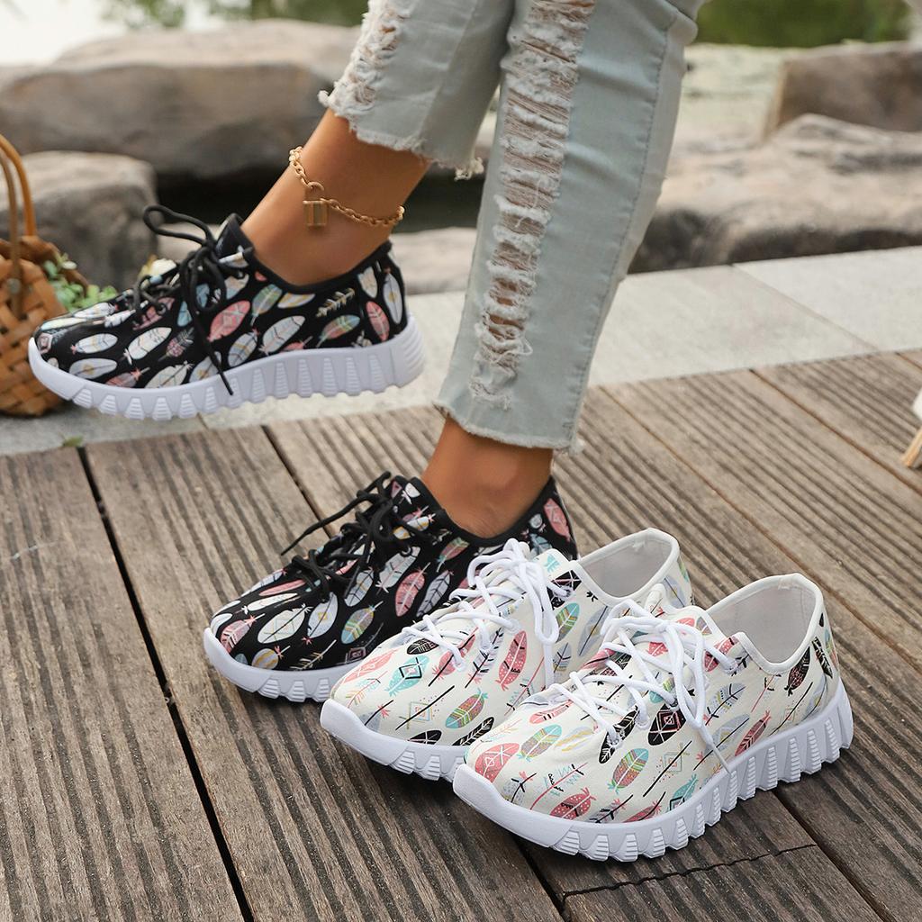 Fashion New Ethnic-style Women's Cloth Shoes, Breathable Sports Shoes, Fashionable Flat Cloth Shoes, Women's Soft-soled Casual Shoes