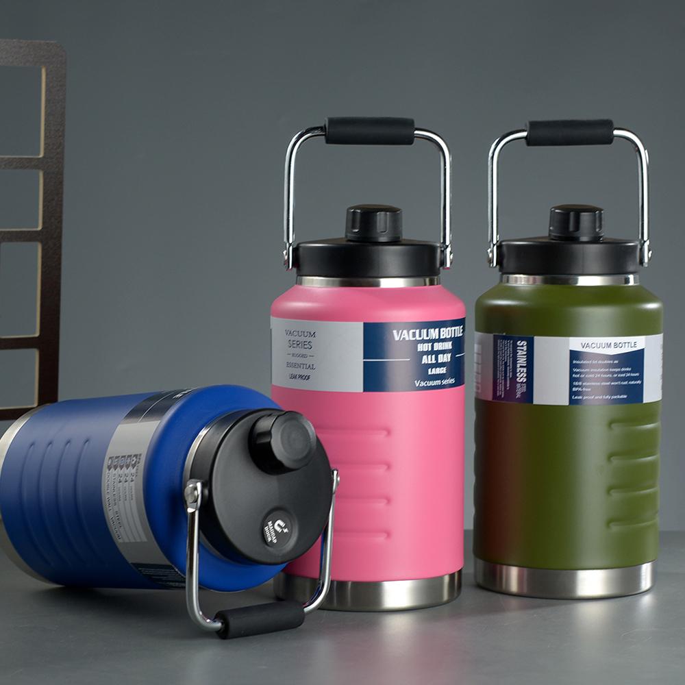 2L Large Capacity Vacuum Flask 304 Stainless Steel Vacuum Bottle Outdoor Portable Water Bucket Cold And Heat Preservation Bucket