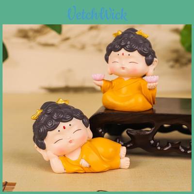 Adorable Resin Blessing Buddha Car Ornament For Home And Office Desk Decoration