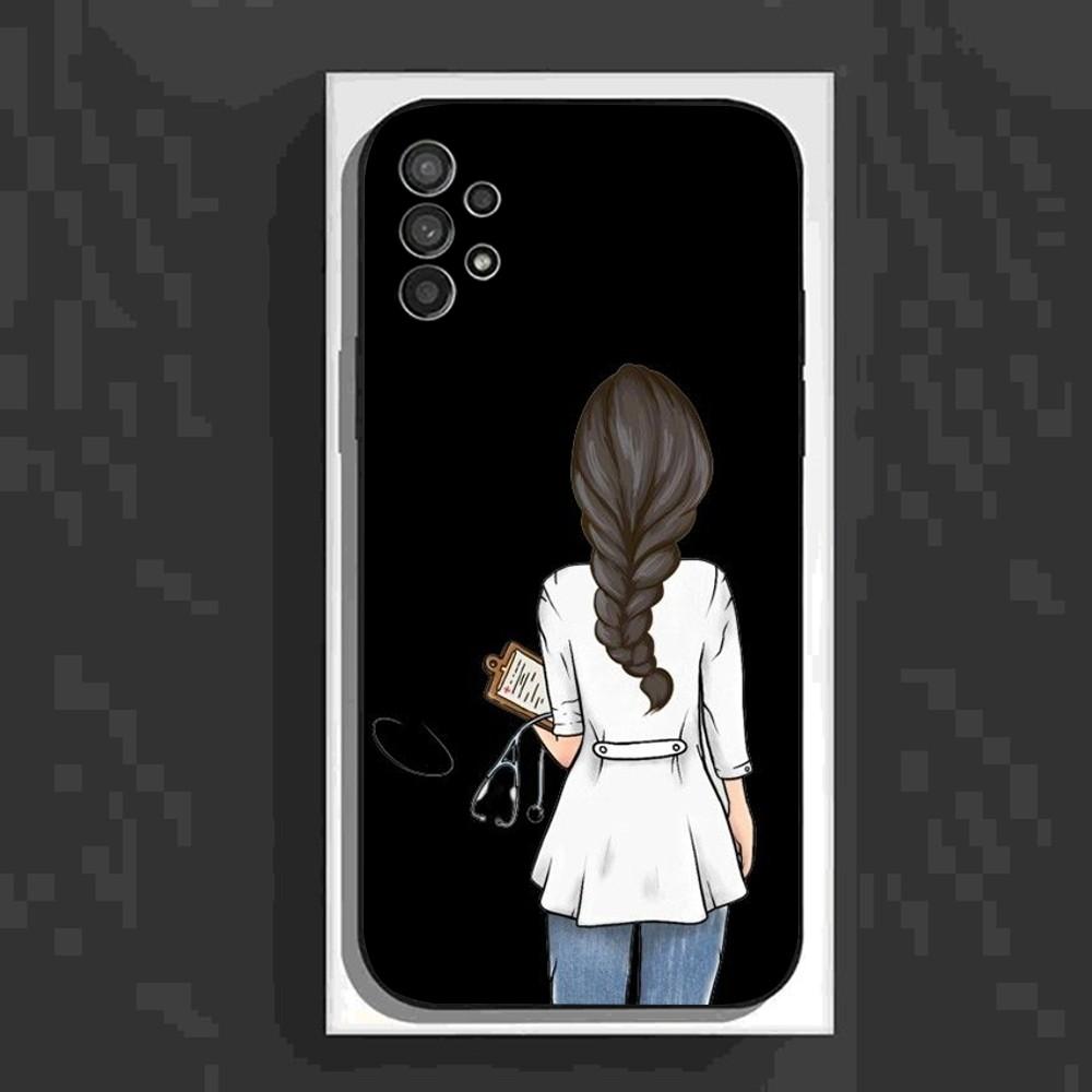 Nurse Cartoon Doctors Phone Case For Samsung Galaxy A13,A21s,A22,A31,A32,A52,A53,A71,A80,A91 Soft Black Cover