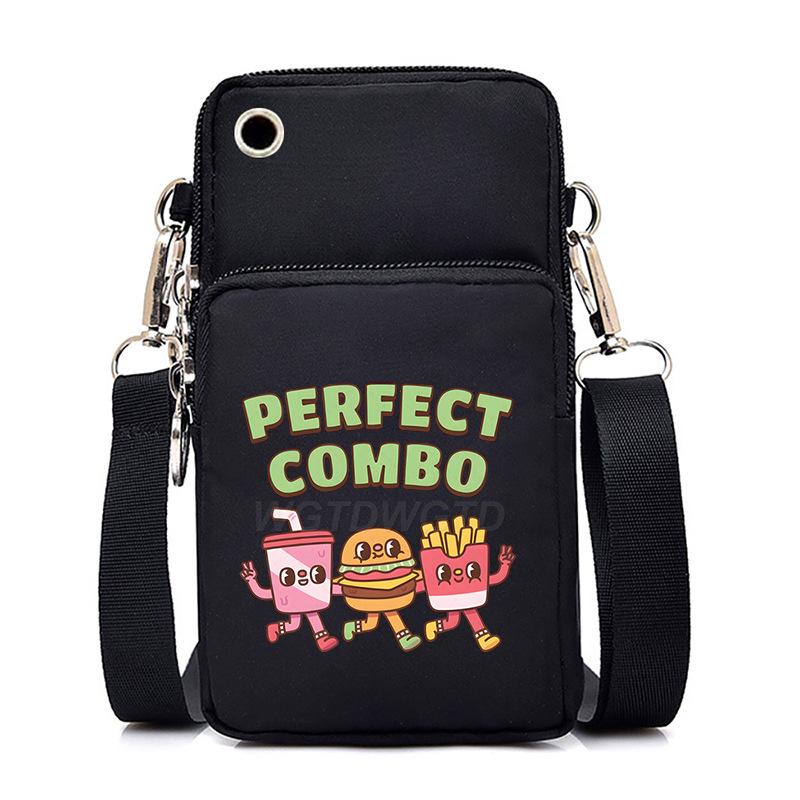 Casual mobile phone bag cute printing new messenger bag Korean version versatile small bag vertical change bag