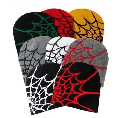  New Knitted Beanies Hat Cartoon Spider Embroidered Winter Hats Knitted Bonnet Cap Soft Woolen Beanies for Women Cap Men
