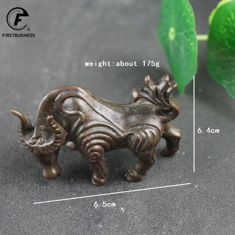 Copper Wall Street Bullfight Statue Office Desktop Lucky Feng Shui Ornament Home Decoration Crafts Vintage Metal Bull Figurines