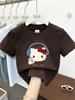 Kids Summer Cotton Cartoon T Shirt Loose Short Sleeve Round Neck Top For Boys And Girls