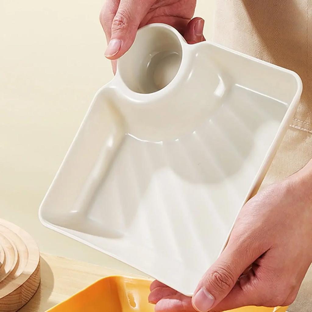 1ks-Talíř na knedlíky - Leštěný čtvercový talíř na svačinu pro restauranční kuchyni a domácí použití - Kreativní design, Snadno se čistí