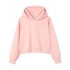 Korean Style Womens Short Hooded Zip-Up Cotton Blend Sweatshirt Loose Fit Winter Casual Top