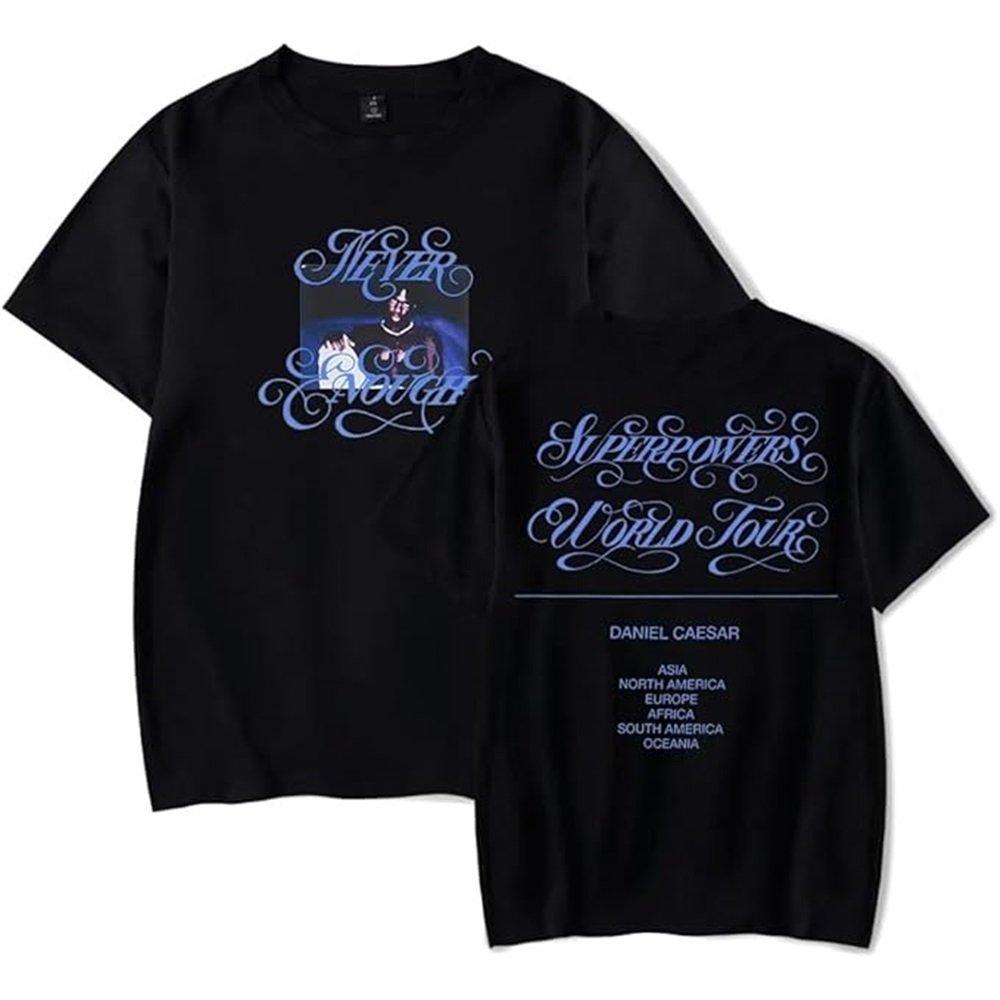 Daniel Caesar Tour 2025 T-shirt Femme Unisexe Décontracté Manches Courtes Imprimé Mode Hauts d'Été Tee