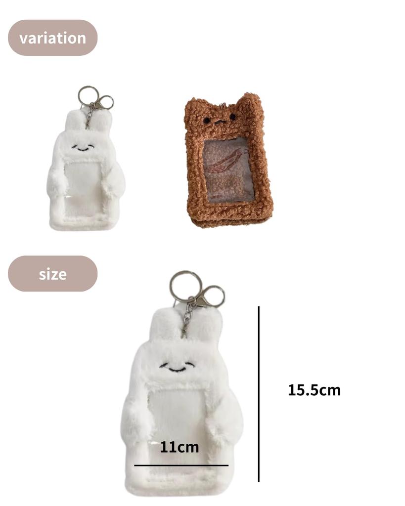 [To all Genie] [ONLYOU] Plush Korean Rabbit Pass Case, Pass Case, Card Holder, ID Case, Employee ID Card, Key Ring, Fluffy Character, Cute, High