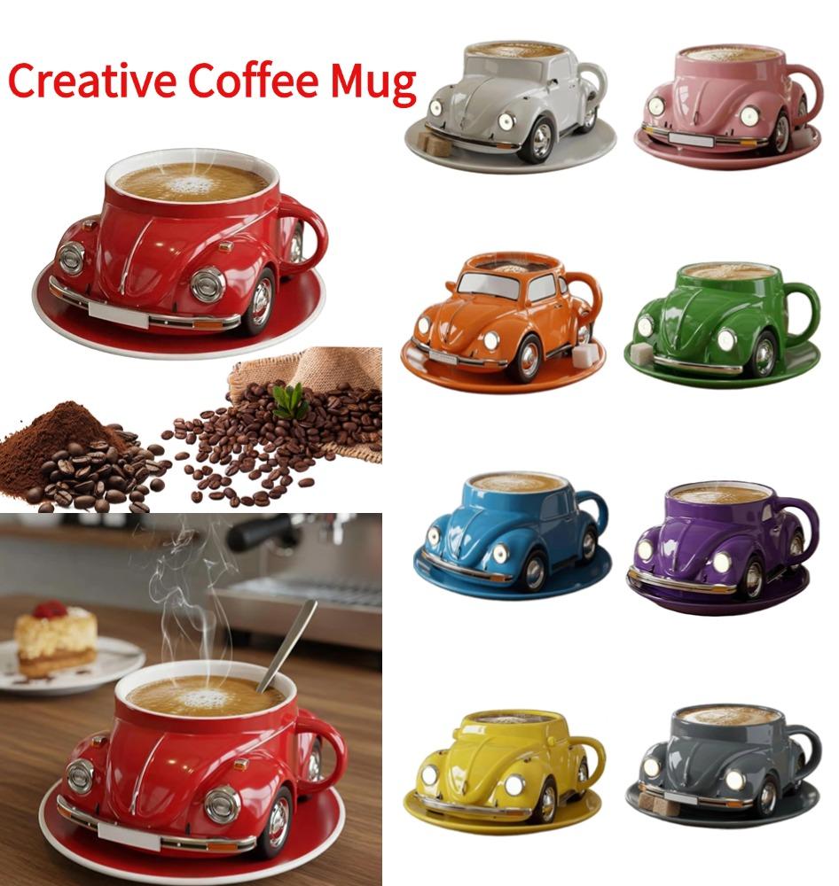 Kreatywny Kreskówkowy Kubek Pojedynczy do Kawy w Kształcie Żuka Bez Podstawki i łyżeczki Świąteczne Nowatorskie Kubki Z Uchem Prezenty dla przyjaciół rodziny