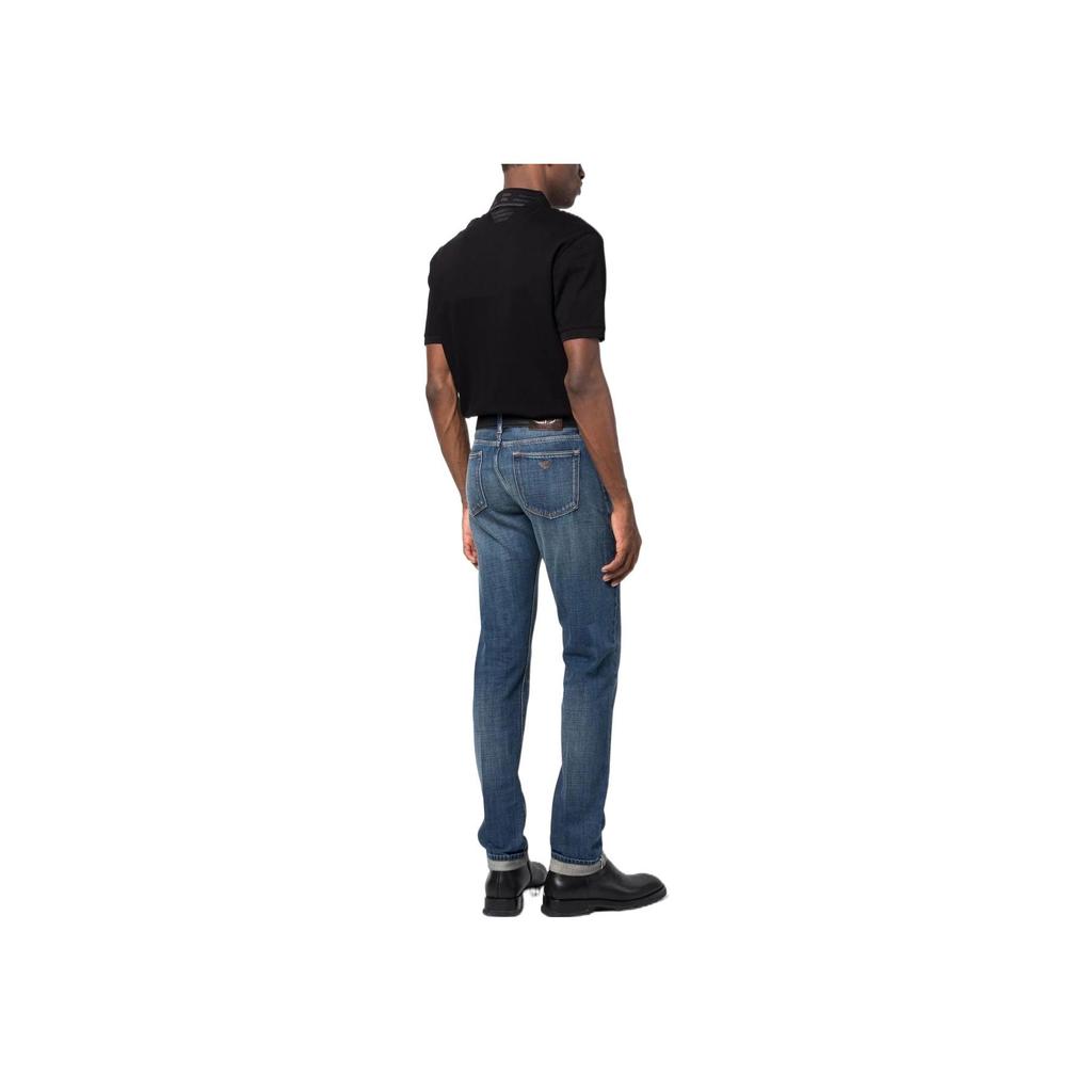 Emporio Armani Solid Color Buttoned Short Sleeve Polo Shirt Men Tops Black 3R1FG4-1JTKZ-0079