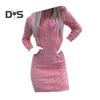 Chic Knit Sweater Dress with Half High Neck Elegant And Comfortable Rough Hemp Jacquard Texture Dress