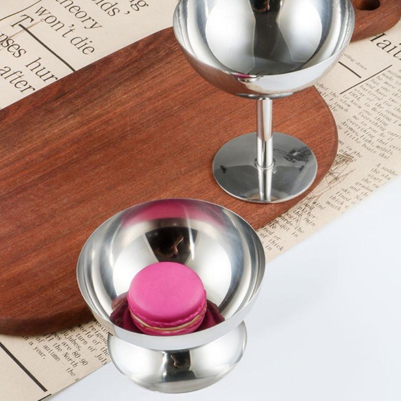 Dessert Bowl Practical Ice Cream Cups Simple Food Container Stainless Steel Material Suitable for Ice Cream Treats