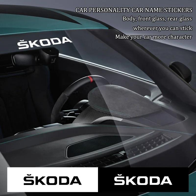 EMIW1 Auto Windshield Body Decals Letter Car Decoration Car Stickers Waterproof Vinyl Material For Skoda Kamiq Superb a5 a7 Octavia