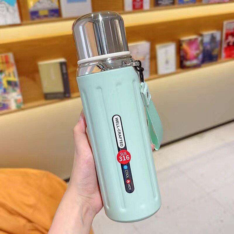 316 Stainless Steel Car-Mounted Large-Capacity Insulated Cup, New Tea-Water Separation Tea Brewing Cup, High-Value Pop-Up Lid Cup