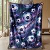 Soccer Ball In Water Theme Blanket Lightweight Warm Flannel Blanket Decorative Throw Blanket for Home Decoration