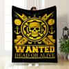 Pirate Skull Gold Design Blanket, Stylish Decor Flannel Blanket for Bedroom, Living Room, Sofa, and Nap Sofas