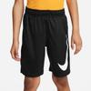 Nike Performance Swoosh Dri-Fit Logo Printed Color Block Straight Leg Kids Shorts Kids Shorts Black FQ3633-010