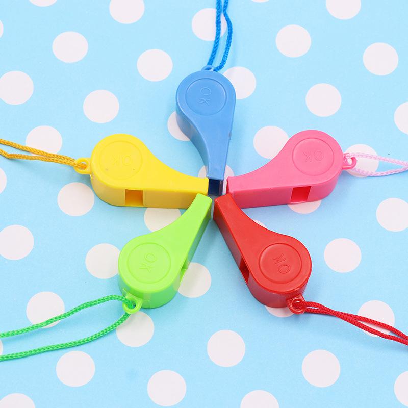 20Pcs Multicolour Mini Whistle With Rope Children Kids Sports Football Soccer Rugby Cheerleading Fans Cheer Whistles