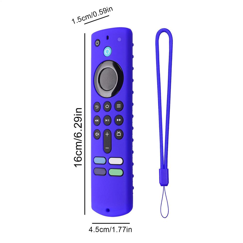 Silicone Remote Control Cover for Fire TV Stick 4K Controller Anti-drop Dustproof Tv Remote Case Shell with Lanyard