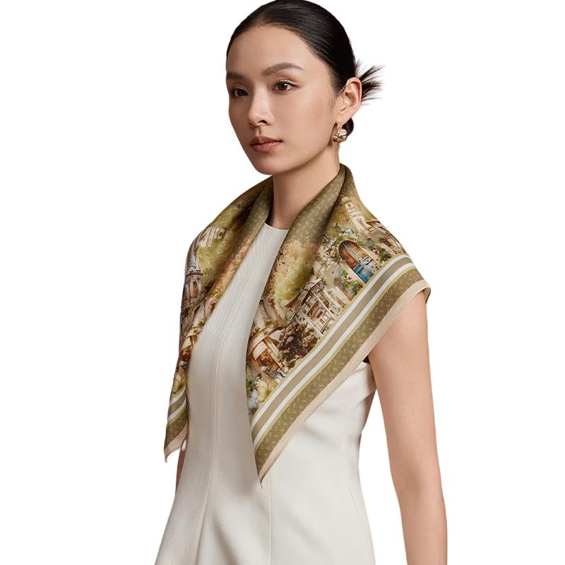 Shanghai Story 100% Mulberry Silk Square Scarf