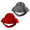 Pet Knitted Hat Red Warm Dog Beanie with Ear Holes Festive Winter Warm Pet Headwear Knitted Hat for Small Medium Dogs