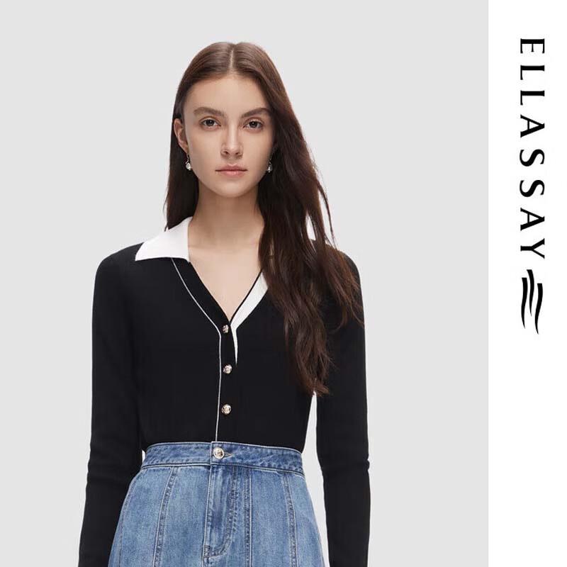 

ELLASSAY Женский шерстяной вязаный свитер с цветными блоками XS