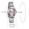 JewelryWe Wasserdichte Uhr mit Edelstahl Beliebt und Analoges Armband Perfekt für und Rosa Damenarmband, Niedlich, Uhr, Business, Freizeit,