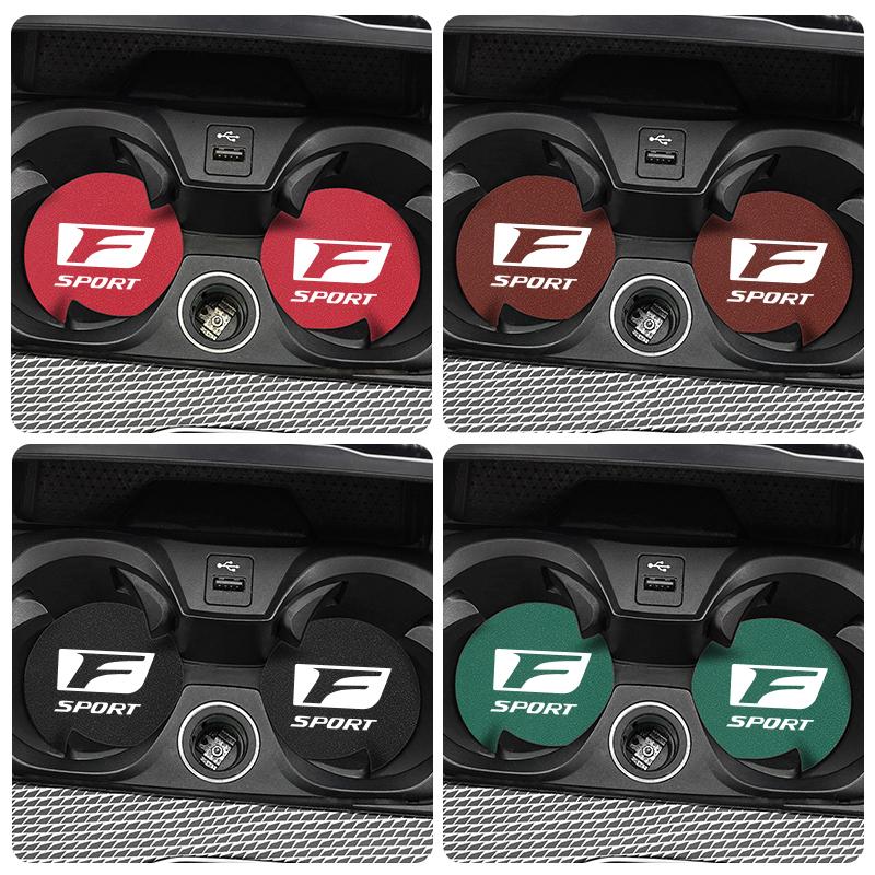 2 ks Autokobercový podtácek z broušené kůže Protiskluzová podložka pod hrnek s vodou Příslušenství pro Lexus F SPORT GS GX IS LS LX CT LC LBX NX RX 350h 450h ES UX 300e