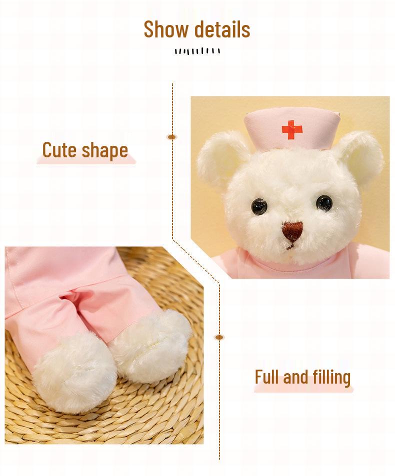 Doctor Nurse Plush Teddy Bear Doll - Cute Gift for Medical Staff & Nurses