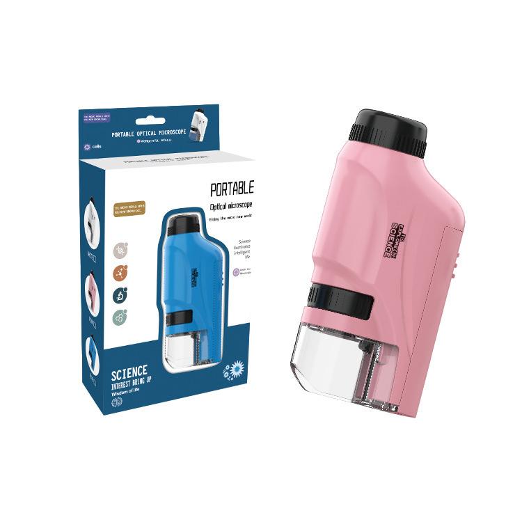 

Portable Handheld Microscope Mini Science Experiment Equipment Set for Primary Secondary School Students Toy Gift рожевий