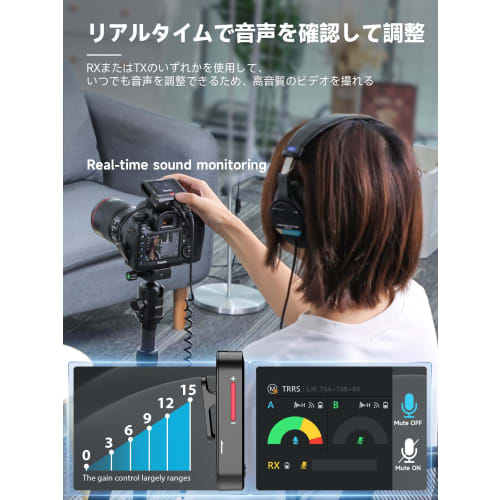 SYNCO G3PRO Wireless Lapel Microphone Compatible with iPhone and Android Cameras, Supports Two-Person Simultaneous Use, Features Touchscreen, Long Rec