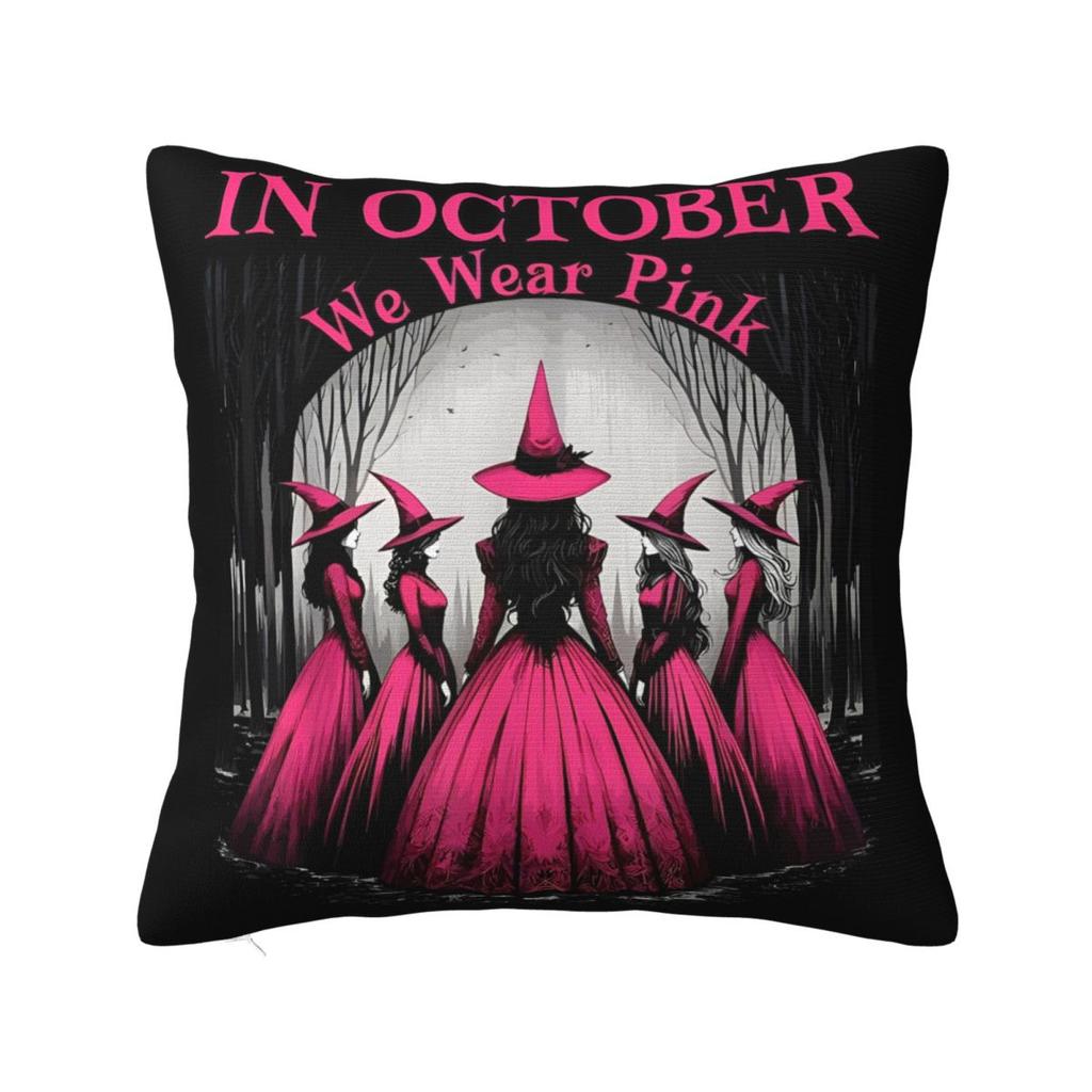In This Family Nobody Fights Alone Breast Cancer Awareness Square Pillow Case Polyester Decorative Pillow Fashion Cushion Covers