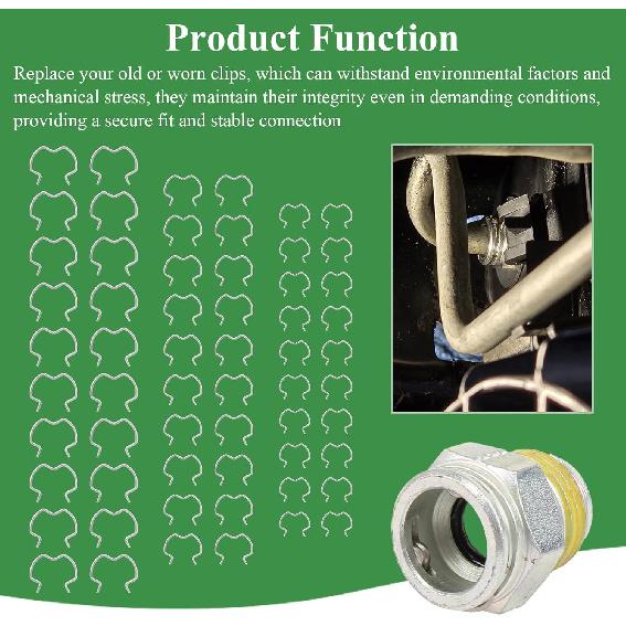 60 Pcs 800-801 Quick Connector Retaining Clips, 3 Size 20 Each: 3/8'', 1/2'', 5/8'', Transmission Oil Cooler Line Clips/Radiator Hose Retaining