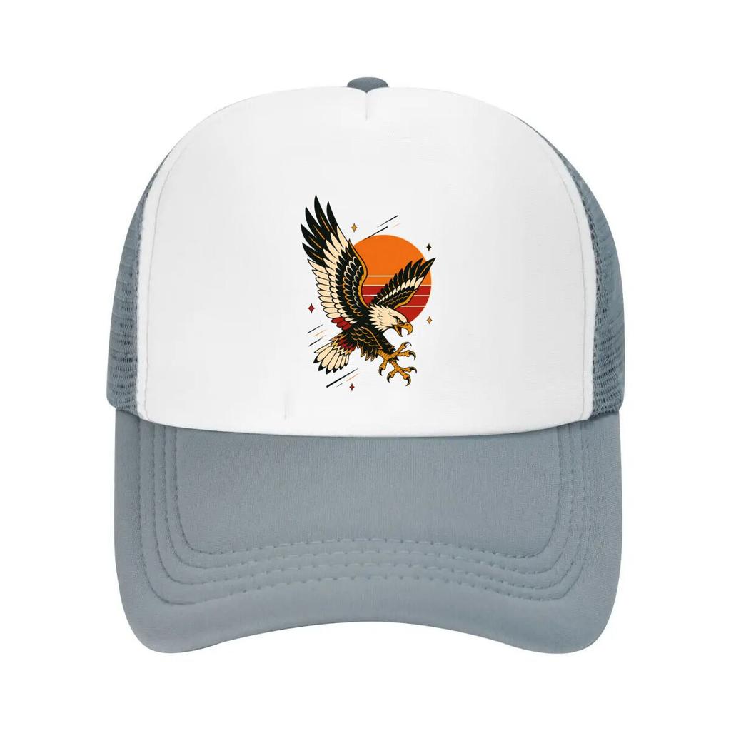 Vintage Flash Eagle Sunset Emblem Mesh Baseball Cap Casual Hat Outdoor For Womens Unisex FeUnisex