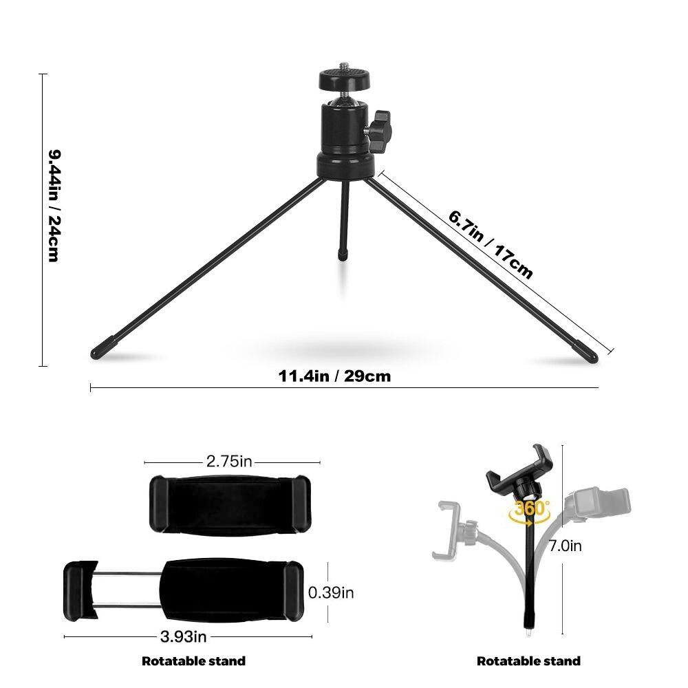 10 Inch LED Selfie Ring Light, Oval Dimmable Photography Fill Light with Desktop Tripod for Mobile Tik Tok Live Video Ring Light