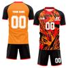 Men's Short Sleeve Two-Piece Soccer Jersey Set Lightweight Breathable Fabric Athletic Sportswear with Graphic Print and Solid Back Design