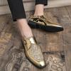 New business leather shoes British casual shoes glossy large size lazy shoes
