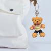 6 Inch Plush Bear Keychain Cartoon Bear Bag Charm Cute Stuffed Animal Keyring for Backpack Handbag Keys Hanging Accessories