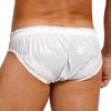 Mens Waterproof Briefs Low Rise Elastic Waistband Bulge Pouch Swim Underwear for Pool Parties